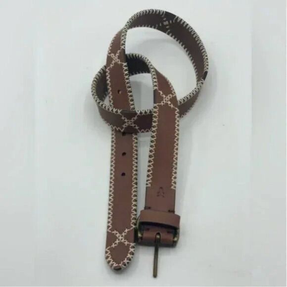 Frye Genuine Leather Boho Belt Brown with Saddle Stitching Size Small NWOT main image 5